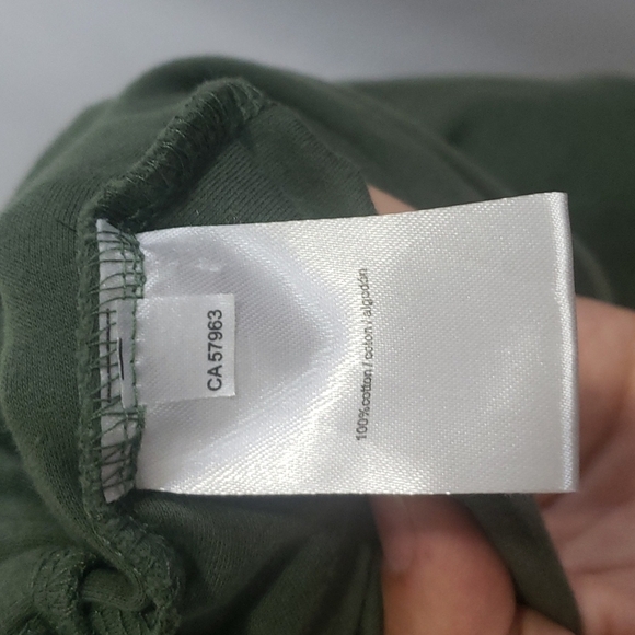 HALSTON Shorts Sleeveless 100% Cotton Romper Jumpsuit Army Green - Picture 5 of 5